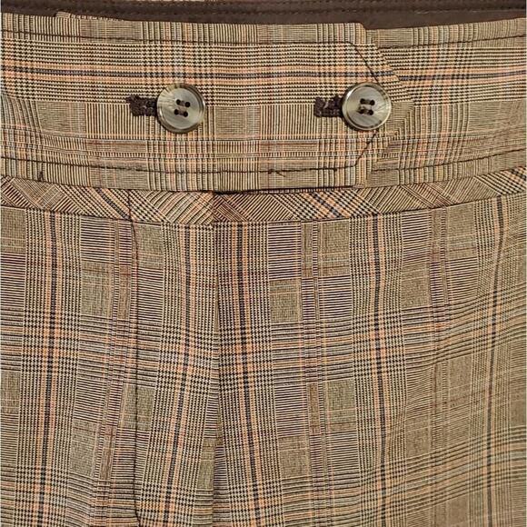 Lane Bryant Academia Pink Brown Plaid‎ wide leg capri Gaucho pants plus Size 26 - Picture 4 of 9